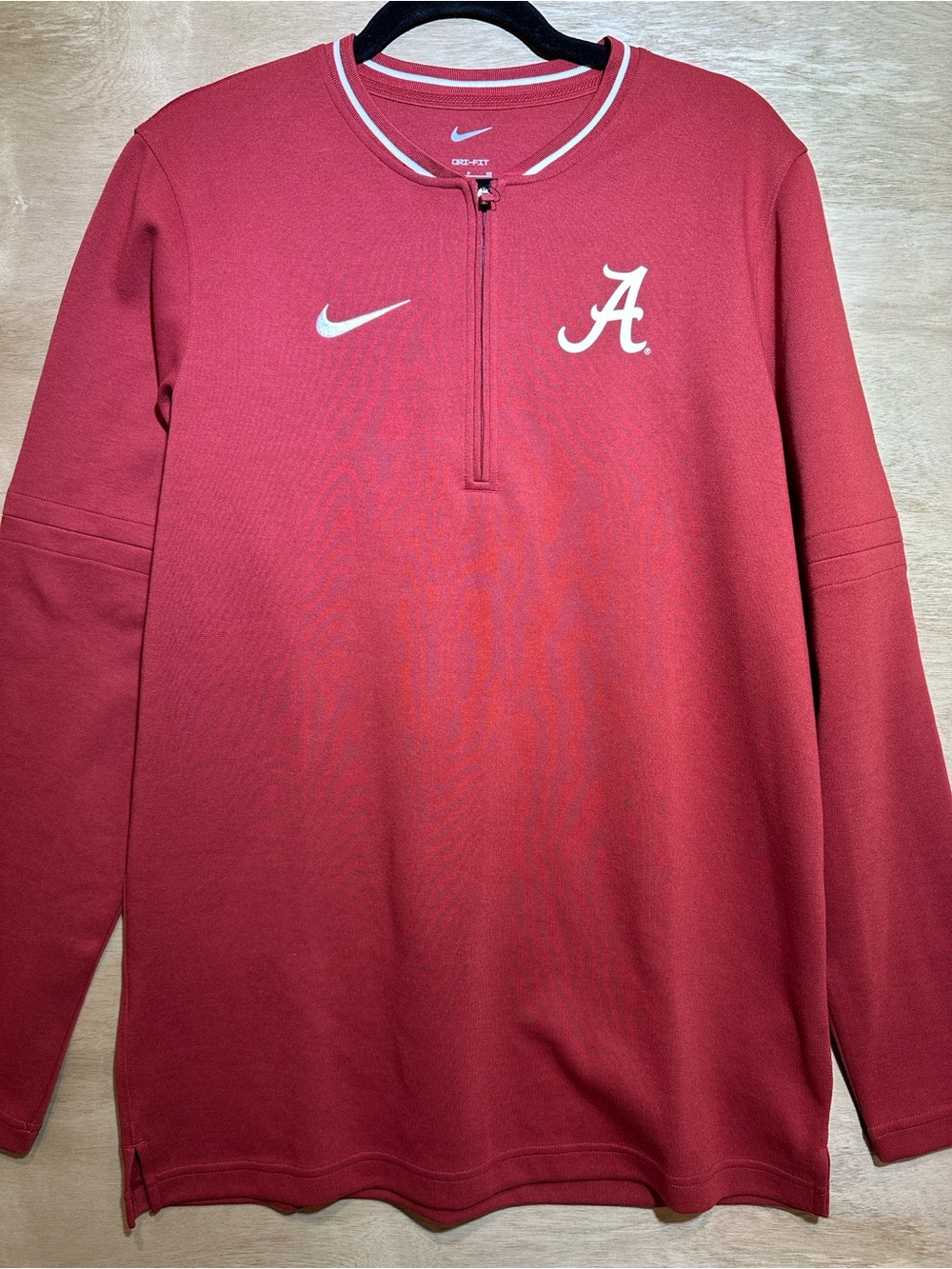 Nike Crimson Red 1/4 Zip Pullover with White Logos